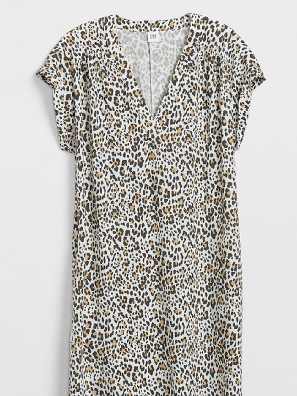 0118 GAP Leopard Print Mini Dress in White, Brown, Black